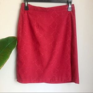 Vintage Snakeskin Red Pencil Skirt